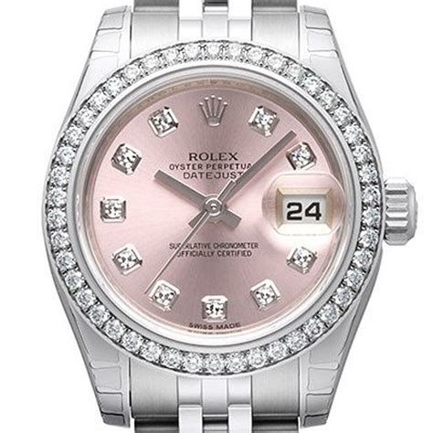 pink and silver rolex women's|Rolex pink face diamond bezel.